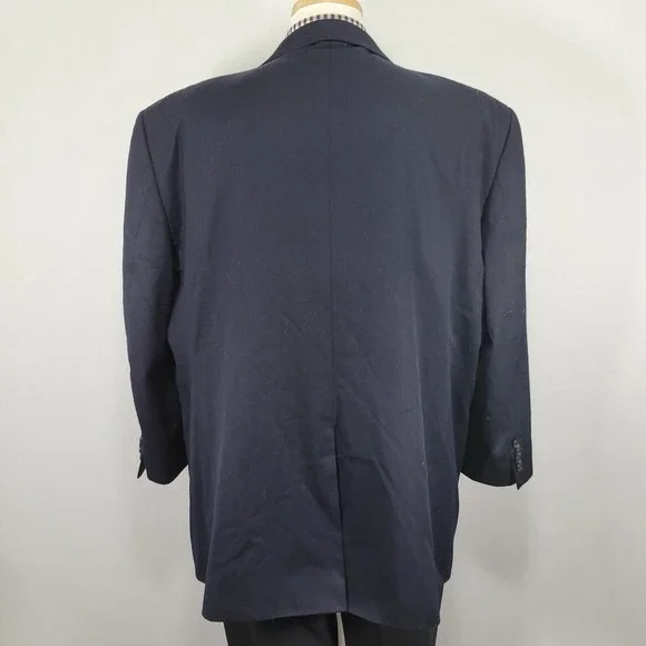 Joseph Feiss Men's Sport Coat‎ Blazer Two Button Navy Blue Wool Twill 50S